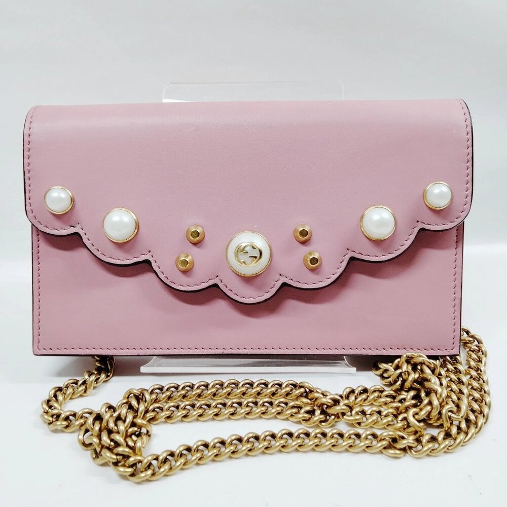 Gucci Long Wallet Pink Leather 650-081925